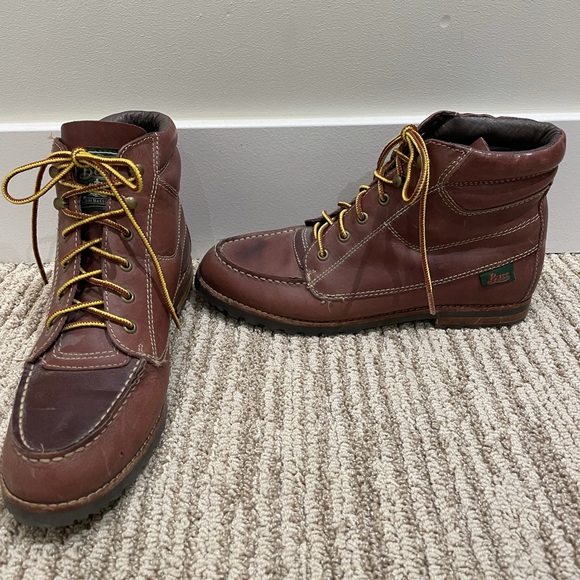 BASS CHESTNUT LEATHER LACE UP BOOTS - Picture 3 of 5